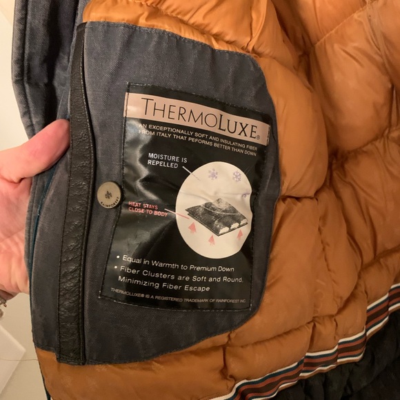 Rainforest ThermoLuxe Real Shearling Trim Daviston Coat Jacket - Black - Size XL - Picture 6 of 10